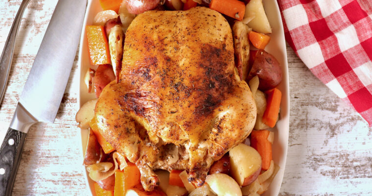 Oven Roasted Chicken served on a platter