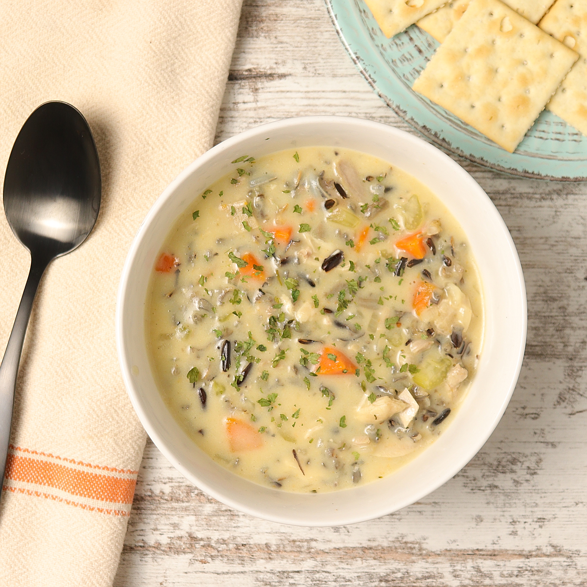 Creamy Leftover Turkey Wild Rice Soup